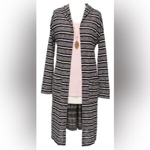 Lightweight, hooded long cardigan